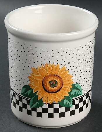 Sunny (Light Or Dark Yellow Flowers) Sugar Bowl No Lid