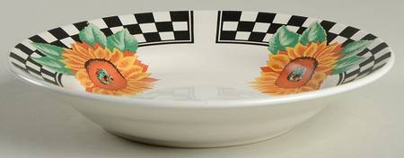Sunny (Light Or Dark Yellow Flowers) Coupe Soup Bowl