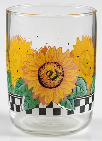 Sunny (Light Or Dark Yellow Flowers) 8 Oz Glassware Juice