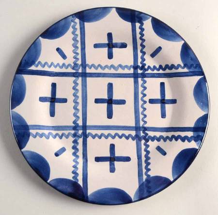 Blue Plaid Luncheon Plate