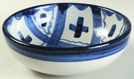 Blue Plaid 8" Round Vegetable Bowl