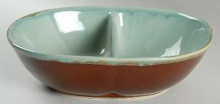 Country Fare (Glazed Bottom) 11" Oval Divided Vegetable Bowl