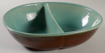 Country Fare (Glazed Bottom) 12" Oval Divided Vegetable Bowl