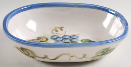 Vintage Blue 8" Oval Vegetable Bowl