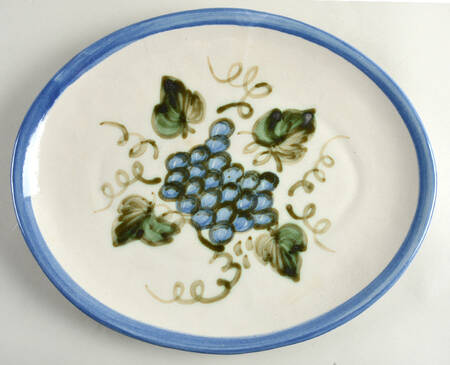 Vintage Blue 15" Oval Serving Platter