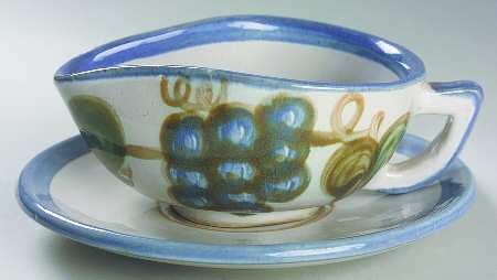 Vintage Blue Gravy Boat & Underplate