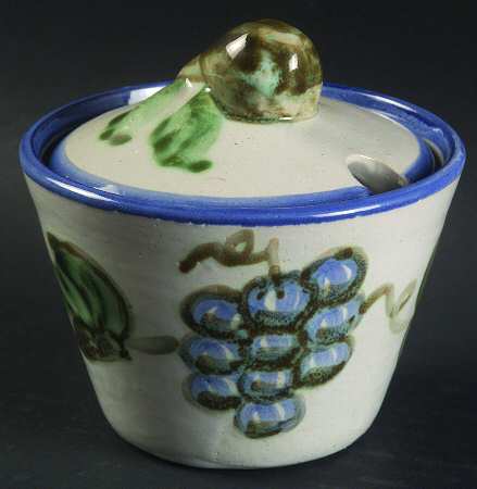 Vintage Blue Sugar Bowl & Lid
