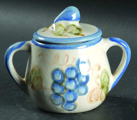 Vintage Blue Sugar Bowl & Lid