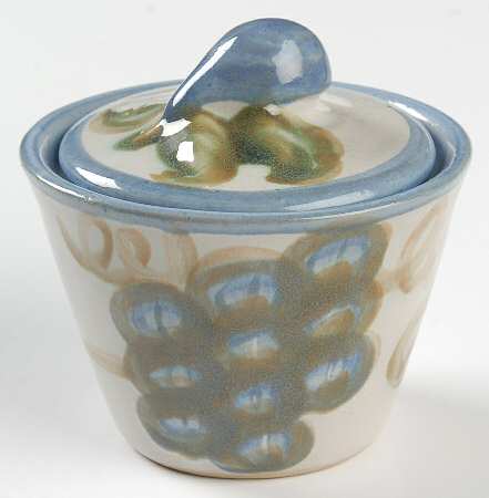 Vintage Blue Sugar Bowl & Lid