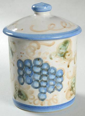 Vintage Blue Small Canister & Lid