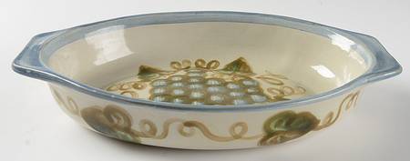 Vintage Blue 13" Oval Baker