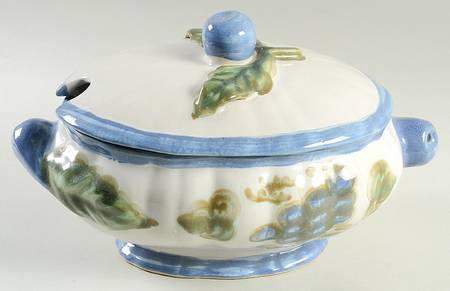 Vintage Blue Tureen &  Lid