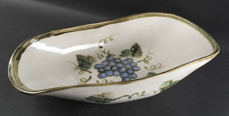 Vintage Olive Green Dough Bowl