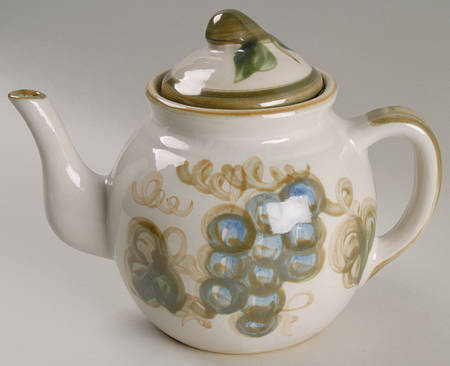 Vintage Olive Green Teapot & Lid