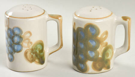 Vintage Olive Green Handled Salt & Pepper Set