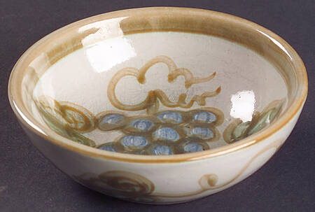 Vintage Olive Green Coupe Cereal Bowl