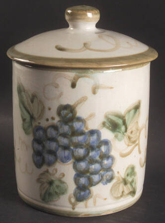 Vintage Olive Green Medium Canister & Lid