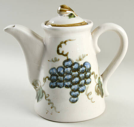 Vintage Olive Green Coffee Pot & Lid