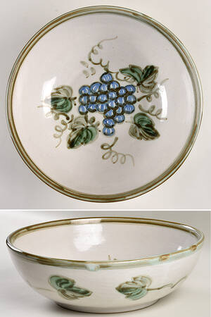 Vintage Olive Green 12" Large Salad Serving Bowl