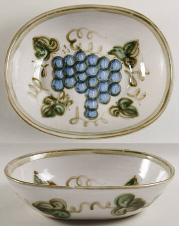 Vintage Olive Green 11" Oval Vegetable Bowl