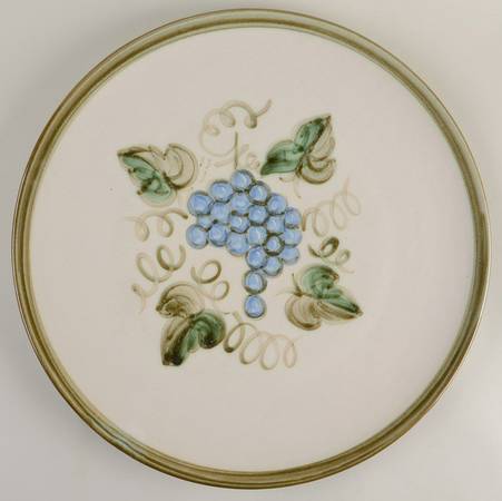 Vintage Olive Green 16" Chop Plate (Round Platter)