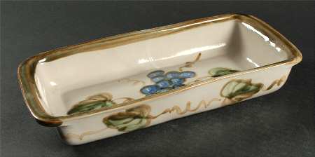 Vintage Olive Green 11" Rectangular Baker