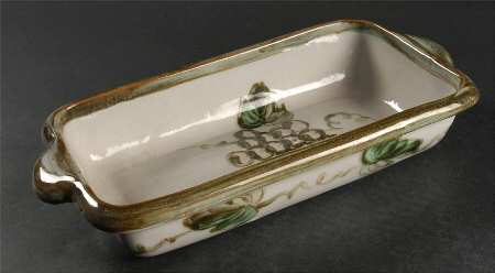 Vintage Olive Green 12" Rectangular Baker