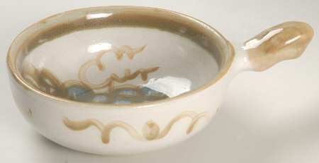 Vintage Olive Green Individual Open Soup