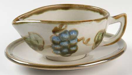 Vintage Olive Green Gravy Boat & Underplate