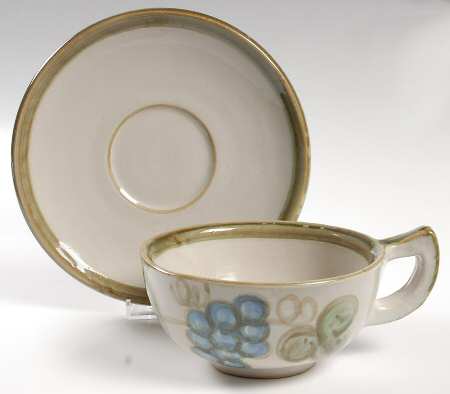 Vintage Olive Green Joke Cup & Saucer Set