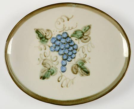 Vintage Olive Green 14" Oval Serving Platter