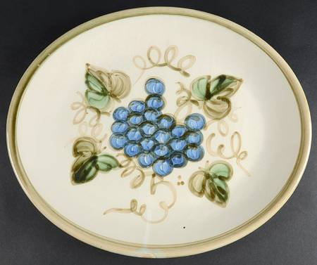 Vintage Olive Green 15" Oval Serving Platter
