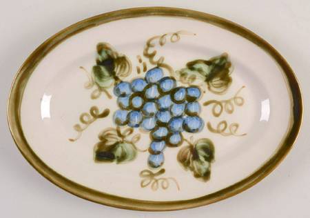 Vintage Olive Green 12" Oval Serving Platter