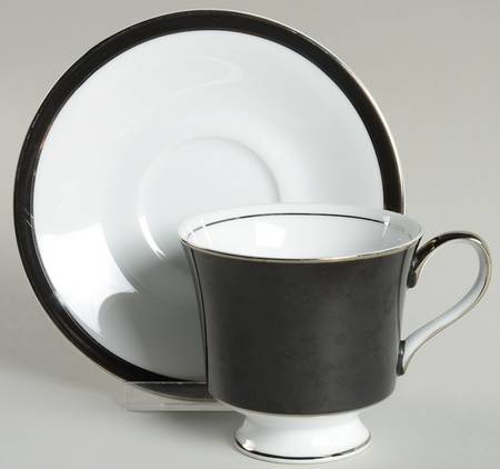 Midnight Footed Cup & Saucer Set