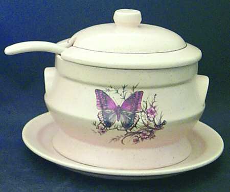 Butterfly Tureen & Lid w/Ladle & Underplate