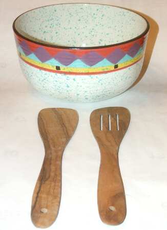 Paradise Wood Solid 2-Piece Salad Set