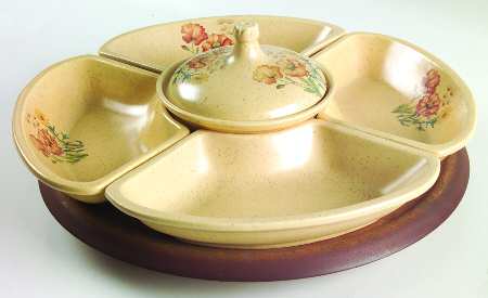 Wildflower 7-Piece Lazy Susan with Wood Stand