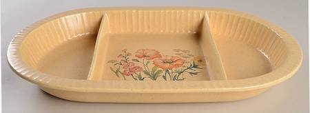 Wildflower 15" Oval Divided Vegetable Bowl