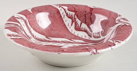 Palm Maroon Rim Cereal Bowl