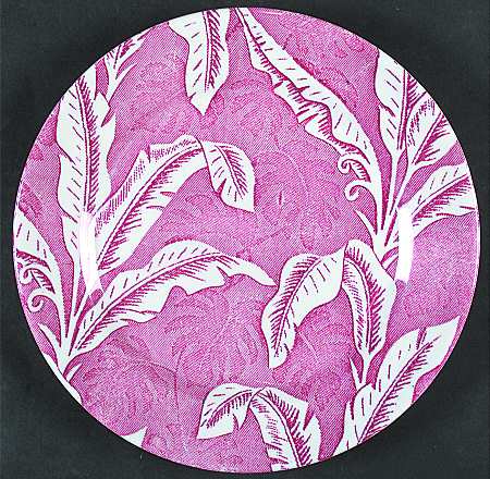 Palm Maroon Luncheon Plate