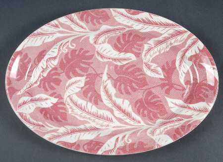 Palm Maroon 12" Oval Serving Platter