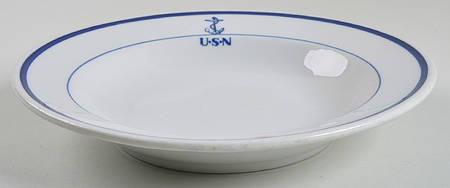 U S Navy Mess China Chief Petty Officer Large Rim Soup Bowl