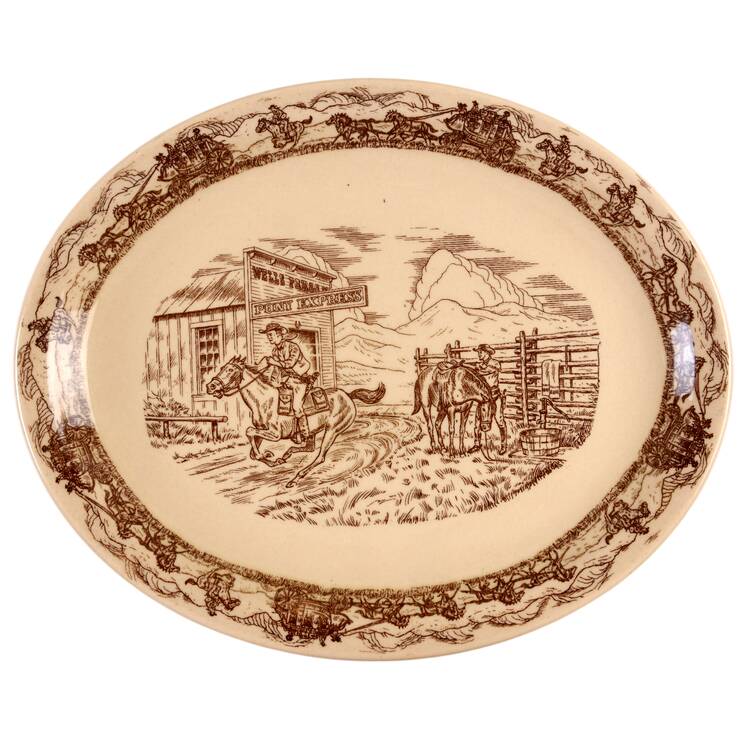 Western Traveler Brown 13" Oval Serving Platter