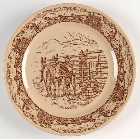 Western Traveler Brown Luncheon Plate