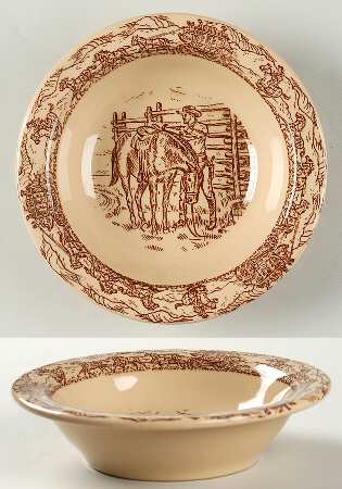 Western Traveler Brown Rim Cereal Bowl