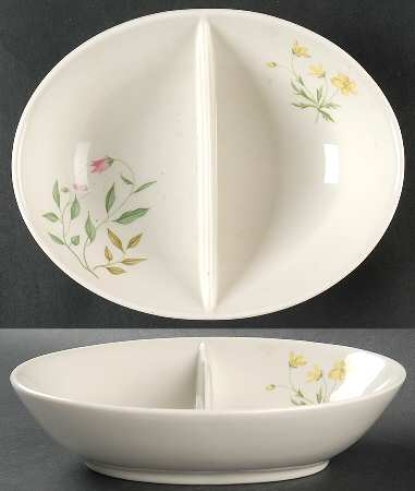 April 9" Oval Divided Vegetable Bowl
