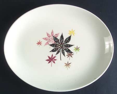Calico Leaves 13" Oval Serving Platter