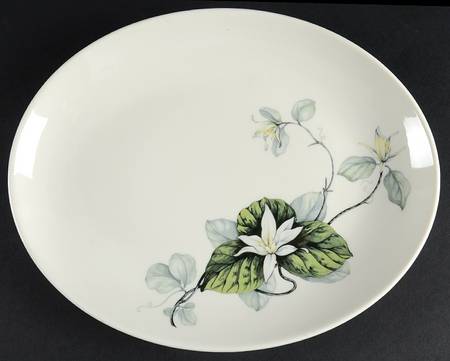 White Lily 11" Oval Serving Platter