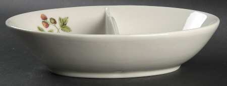 Wild Strawberry 9" Oval Divided Vegetable Bowl by Peter Terris