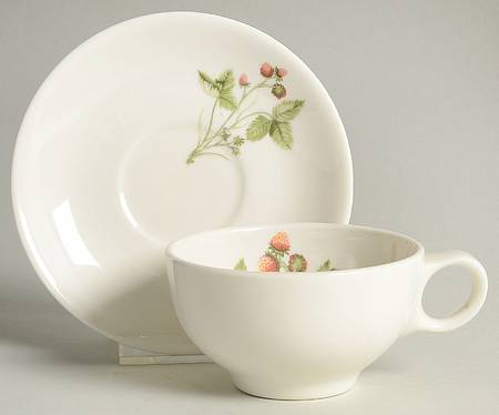 Wild Strawberry Flat Cup & Saucer Set by Peter Terris